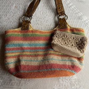 Rattan Style Handbag and Change Purse